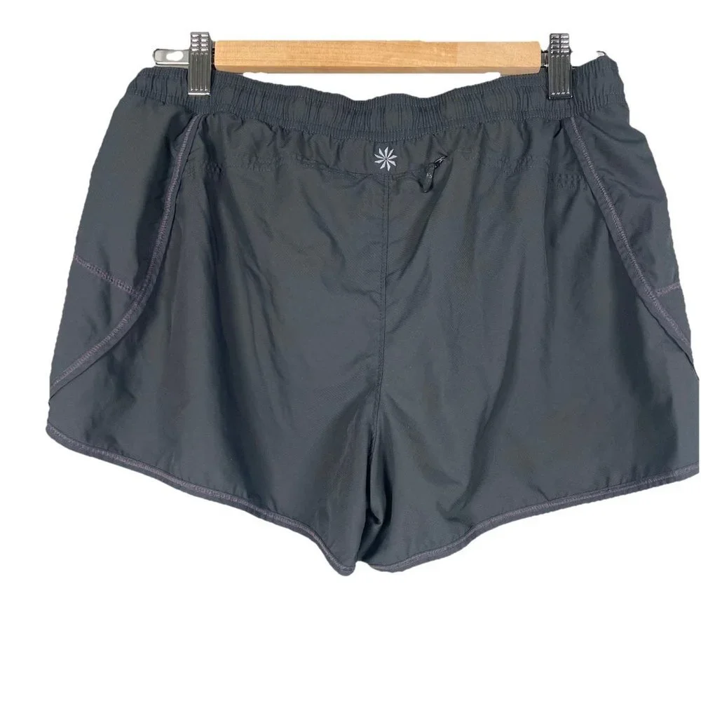 Athleta Record‎ Time Microfiber Athletic Shorts  Gray Women's Size M Dark Gray